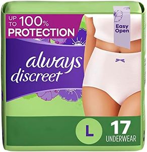 Always Discreet, Incontinence Underwear for Women, Maximum Classic Cut, Large, 17 Count