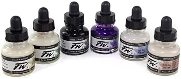 Daler-Rowney FW Acrylic Artists Ink, Set of 6 Shimmering Colors (160110006)