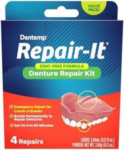 Dentemp Repair Kit - Repair-It Advanced Formula Denture Repair Kit - Denture Repair Kit Repairs Broken Dentures - Denture Repair to Mend Cracks & Replace Loose Teeth (Value Size)