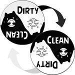 Dishwasher Magnet Clean Dirty Sign Indicator - Clean Dirty Dishwasher Magnet - Kitchen Dish Washer Magnet - Waterproof and Double Sided Flip with Bonus Adhesive Metal Plate (Black & White)