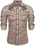 COOFANDY Mens Western Cowboy Shirt 