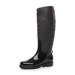 AJVANI Womens Ladies Grip Sole Quilted Waterproof Wellington Boots Wellies Size 6 39 Black