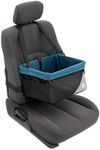 Kurgo Dog Booster Seats for Cars - Pet Car Seats for Small Dogs and Puppies Weighing Under 30 lbs - Headrest Mounted - Dog Car Seat Belt Tether Included - Rover Style, Black/Blue
