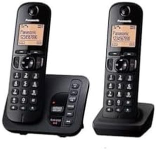 Panasonic KX-TGC222EB DECT Cordless Phone with Answering Machine, 1.6 inch Easy-to-Read Backlit Display, Nuisance Call Blocker, Hands-Free Speakerphone, ECO Mode, Twin Handset Pack, Black