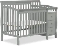 Dream On Me Jayden 4-in-1 Mini Convertible Baby Crib and Changer in Seagrass, Greenguard Gold Certified, Non-Toxic Finish, New Zealand Pinewood, 1" Mattress Pad