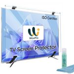 WOXPRO 75 inch ISO Certified TV Screen Protector - Tempered Glass Guard, 9H Hardness, Anti-Glare, Crystal Clear.