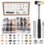 Wokape 70 Sets Magnetic Button Sewing Clasps Snaps Fasteners (Assortment Kit 67Pcs) - 4 Colors 14mm and 18mm Round Strong Magnetic Button Clasps Snaps with Magnetic Button Tool and Hammer