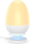 Night Light for Kids, JolyWell Baby Night Light Rechargeable with Stable Charging Pad, Egg Night Light for Nursery, Kids Night Light for Breastfeeding, 1h Timer & Touch Control, White