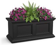 Mayne Fairfield 2ft Window Box - Black - 24in L x 11in W x 10.8in H - with 2.4 Gallon Built-in Water Reservoir (4882-B)