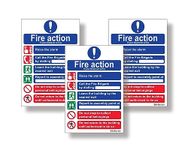 Stcky Fire Action Notice Sign - 20 x 30 cm Ideal Sized Fire Safety Signs [Pack of 3] | Safety sign, Vinyl sticker