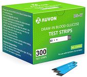 AUVON DS-W Draw-in Blood Glucose Test Strips for use with AUVON DS-W Diabetes Sugar Testing Meter (No Coding Required, 300 Count)