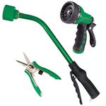 Dramm 50034 Watering and Tool Set in Green Includes 16-Inch Touch 'N Flow Pro Rain Wand, 9-Pattern Revolver Spray Gun, and Compact Shear