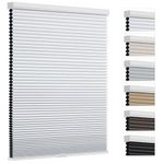 Changshade Blackout Blinds Black Out Shade for Indoor Windows, Cordless Cellular Shades Room Darkening Honeycomb Blinds for Bedroom, Bathroom, Kitchen, Shade Size 72 inch High 28 inch Wide, White