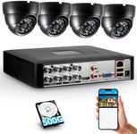 Fuers Wired Security Camera System,H.265+ 8CH Surveillance DVR with 500G Hard Drive and 4 x 1920p CCTV Analog Dome Camera, with face Capture and face Retrieval, Email Alert,Mobile APP & PC Remote