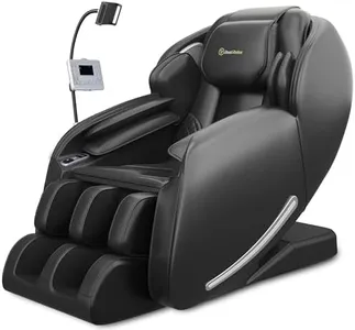 Real Relax 2024 Massage Chair, Full Body Zero Gravity SL-Track Shiatsu Massage Recliner Chair with Heat Body Scan Bluetooth Foot Roller APP Control, Favor-06 All Black