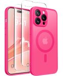 CAPRARO Magnetic for iPhone 14 Pro Max Case, [Compatible with MagSafe] [Full Camera Protection] Shockproof Protective Slim Women Translucent Matte Phone Case for iPhone 14 Pro Max 6.7'', Hot Pink