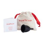 Ruby Cup - Reusable Menstrual Cup - Small (Light Flow) - Black - Includes Cup Donation. Perfect for Beginners. Safe, Convenient & Eco-Friendly. Reliable Alternative to Tampons & Sanitary Towels