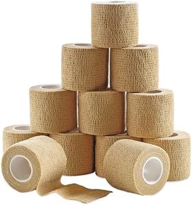 MEDca Self Adherent Cohesive Wrap Bandages 2 Inches X 5 Yards 12 Count with Strong Elastic First Aid Tape for Sprain Swelling and Soreness on Wrist and Ankle (Skin Color)