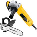 MLD 850W Professional 100mm 4inch Electric Angle Grinder with chainsaw adapter 11.5" attachment converter Combo Set (4 Inches, 850W, 11000 Rpm, 220V 50Hz, Color-Multi)