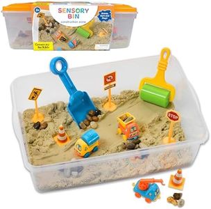 Creativity for Kids Sensory Bin: Construction Zone Playset - Sandbox Truck Toys for Kids