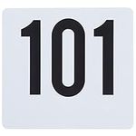 Roy TN 101 150 -Royal Industries Number 101-150 Plastic Number Card Set, Plastic, 4'' by 4'', White Base with Black Numbers