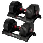 Core Fitness® Adjustable Dumbbell Weight Set by Affordable Dumbbells - Adjustable Weights - Space Saver - Weights - Dumbbells for Your Home -