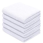 10 Piece Cotton Waffle Kitchen Tea Towels - Absorbent and Quick Dry - Professional Grade and High Density Weave, Thick Construction (220 GSM) - Lint Free - Bar, Catering, Restaurant Cloth - 50 x 70 cm