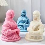 Monna Lisa Candle Mold Lisa Resin Mold Body Candle Mold Resin Casting Mold Soap Making Molds Silicone Mold for Candle Home Decorate Mold Candle Making Mold 3D Animal Mold