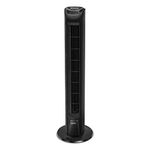 Igenix DF0035TBL Oscillating Tower Fan with 7.5 Hour Timer and Remote Control, 45 W, 3 Speed Settings and Quiet Operation, Plastic, Black