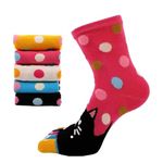 5 Pairs Cotton Toe Socks Five Finger Running Socks Cute Cat Design Mini Crew Ankle Socks for Ladies Womens