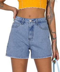 Angerella Women's Blue Denim Shorts High Waisted Jean Shorts Stretchy Juniors Short Jeans Summer S