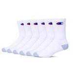 Champion mens Men's Socks, White, 6 US