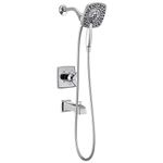 Delta Faucet Ashlyn 17 Series Dual-Function Tub and Shower Trim Kit with 2-Spray Touch-Clean In2ition 2-in-1 Hand Held Shower Head with Hose, Chrome T17464-I (Valve Not Included)