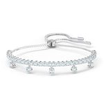 Swarovski Women´s Subtle Drops Bracelet, White Swarovski Crystals with a Rhodium Plated Adjustable Chain, from the Swarovski Subtle Collection