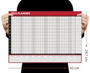 2025 Wall Planner Calendar A3 Size (42.0 x29.7cm) Full Year to View for Home Office Work School