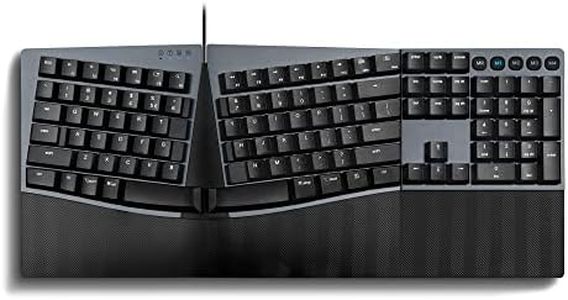 Perixx PERIBOARD-535BR Wired Ergonomic Mechanical Split Keyboard - Low-Profile Brown Tactile Switches - Programmable Feature with Macro Keys - Compatible with Windows and Mac OS X - US English, Black