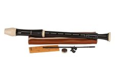 Aulos F alto recorder Robin 209B - dark brown/ivory-coloured - baroque fingering, with double holes - with bag, cleaning rod, grease box, fingering chart - removable thumb rest - 3-piece