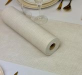 NATUARTE, Table Runner Beige T, Fabric Nonwoven of 25 meters x 30 cm, Non Woven Table Decoration, Wedding Decoration Fabric Baptisms Communions Birthdays,Table Skirt, Beige Textures Color