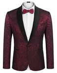 COOFANDY Men's Casual Sport Coat Regular Fit Lightweight Linen Blazer Jacket Stylish One Button Suit Jackets Wine Red