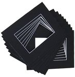 50 Pcs of 8x10 Black Picture Mats Mattes Matting for 5x7 Photo + Backing + Bags