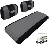 10L0L Golf Cart Seat Cover Set for Yamaha G2, G8, G9, G16, G19, G22 Stylsh Durable Bench Seat Covers,Washable Breathable Polyester Mesh Cloth Cover (Black/Grey)