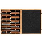 IMOTECHOM 12-Pieces Woodworking Wood Carving Tools Chisel Set with Wooden Box, Razor Sharp CR-V 60 Steel Blades