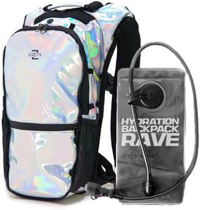 RaveRunner® Anti-Theft Hydration Backpack | Rave Hydration Pack, Festival Water Bag, Hydropack Rave, Hydration Pack EDC (Holographic)
