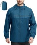 SWISSWELL Rain Jacket Men Waterproof Windbreaker, Lightweight Hooded Raincoat for Daily Casual