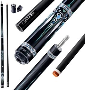 KONLLEN Carbon Fiber Pool Cue 2.0, 58-inch Low Deflection Billiard Stick for Adults with 12.5mm Tip and Pro Taper