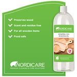 Nordicare Food Grade Mineral Oil - Tasteless and Odourless Cutting Board Oil - Suitable for Wood and Bamboo Countertops, Cutting Boards and Blocks, Stainless Steel, Stone (34oz)