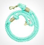 Turquoise Color Leash for Small and Medium Dogs, Soft Caribbean Cotton Handmade Rope Leash (Turquoise)