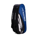 Hundred Cosmogear Badminton Kit-Bag (Black/Royal Blue)|Double Zipper|Bag with Front Zipper Pocket