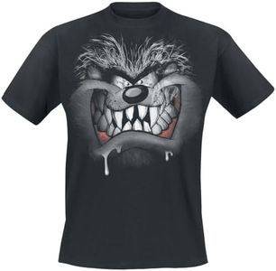 Looney Tunes Taz Hombre Camiseta Negro S 100% algodón Vorne Bedruckt Regular