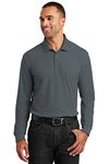 Port Authority Long Sleeve Core Classic Pique Polo. K100LS Graphite XL